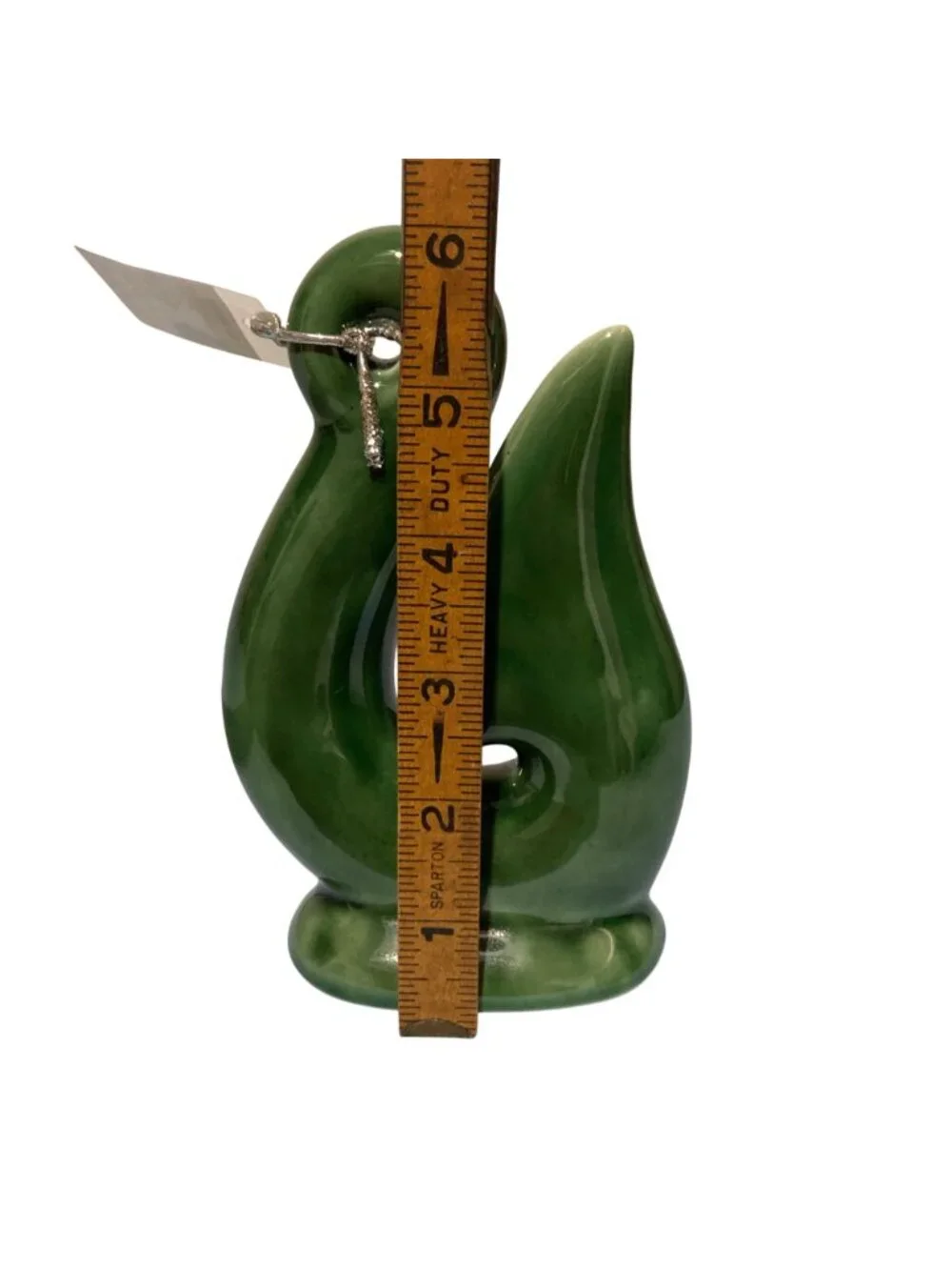 Traditional Hei Matau Green Ceramic Fish Hook Sculpture Figurine New Zealand